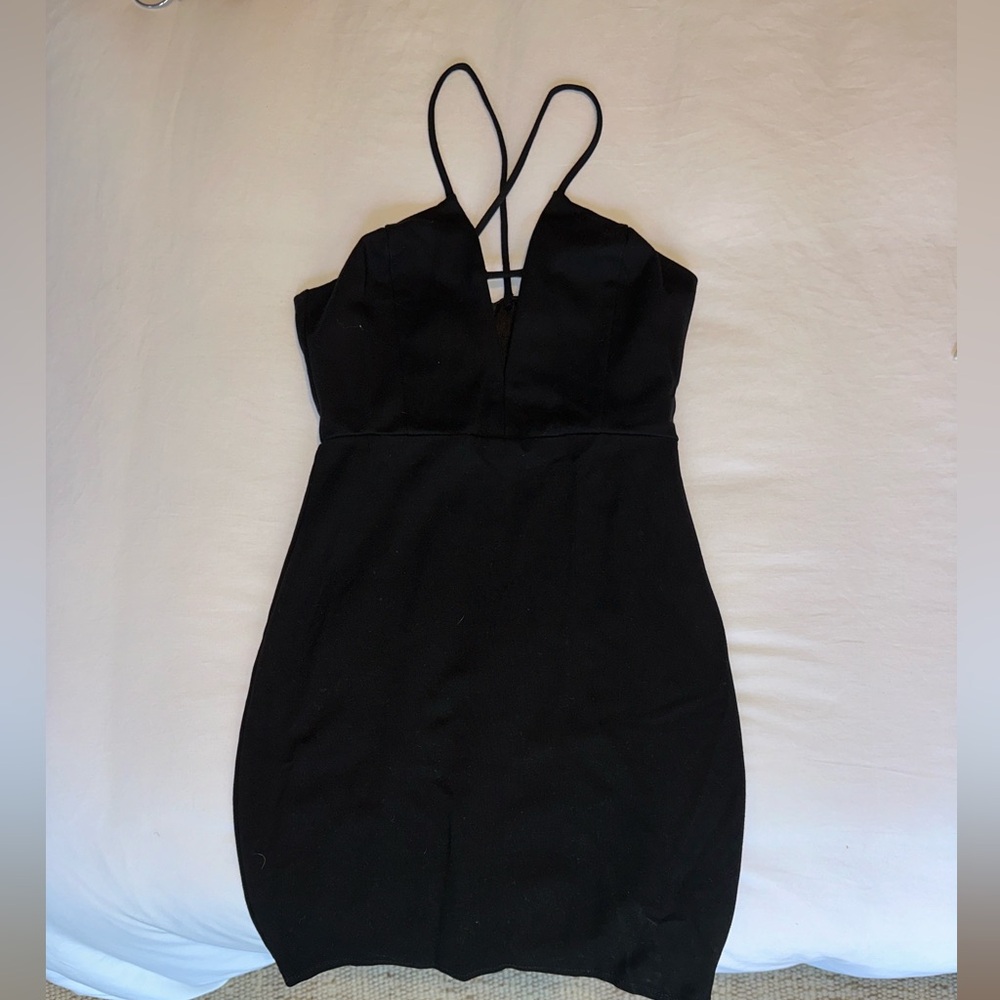 Title black cocktail dress